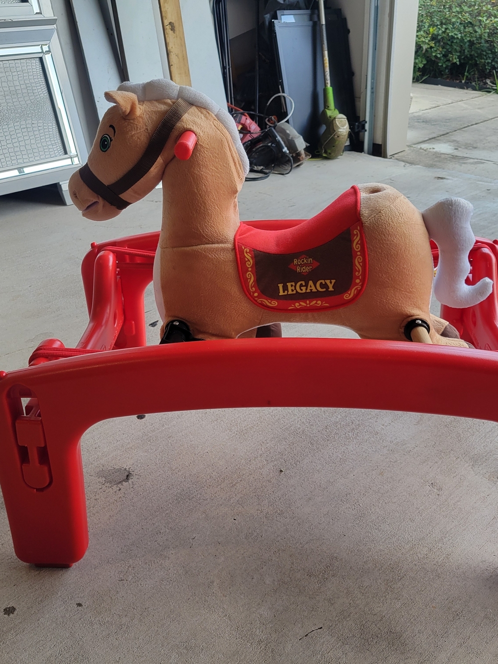Legacy Rockin' Rider Plush Rocking Horse - Red and Tan